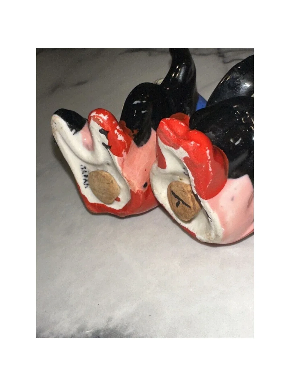2 1950s Lady Bug Pixie Fairy Salt & Pepper Shakers Cork Stopper Madein Japan